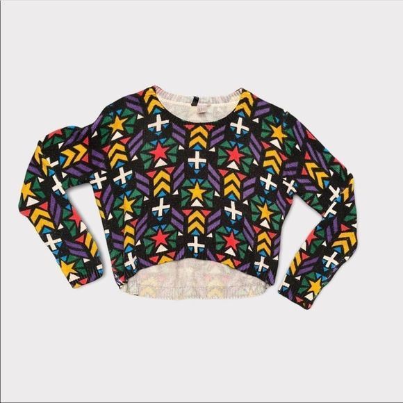 H&M | Abstract Print Crop Sweater - Picture 1 of 4